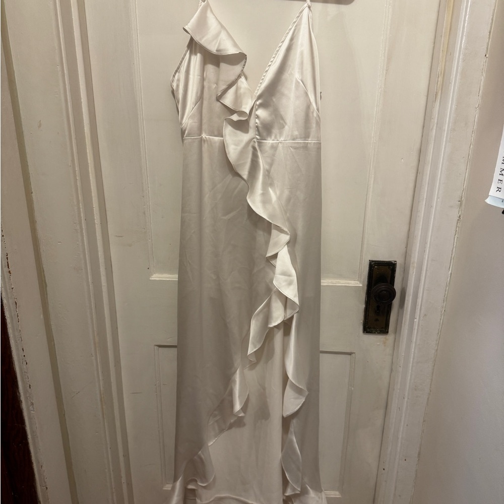 Elegant White Ruffle Dress